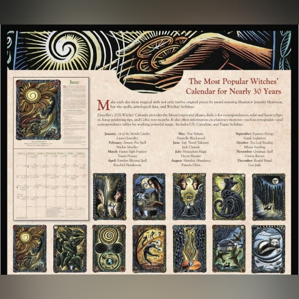 NEW Witches Wall Calendar 2026 - Picture 6 of 6